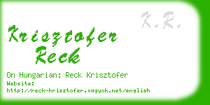 krisztofer reck business card